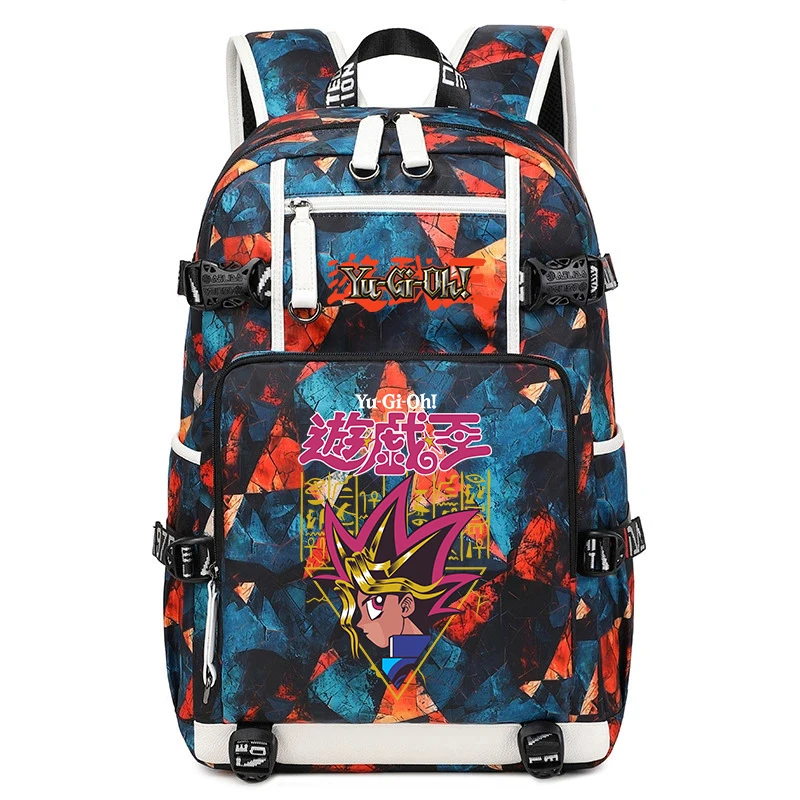 Yu-Gi-Oh Anime Print Student Backpack Large Capacity Travel School Bag for Kids Teens