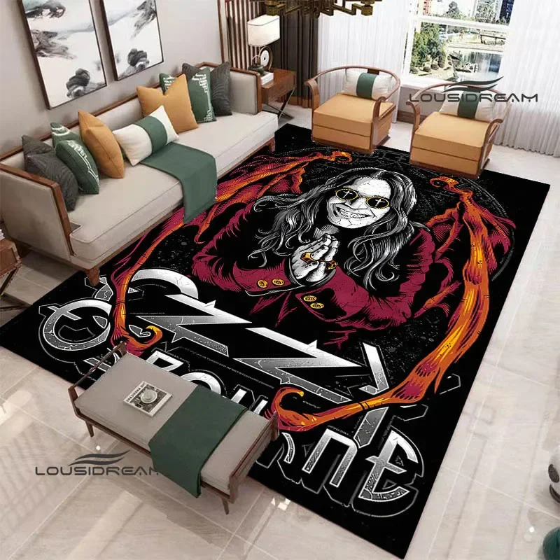 Ozzy osbourne vintage printed carpet living room bedroom beautiful carpet non-slip doormat photography props birthday gift