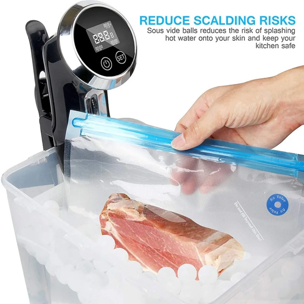 250 قطعة كرات الحفاظ على الحرارة النباتية Sous Vide ملحقات ماكينة الطبخ البطيء للعزل والوقاية من التبخر