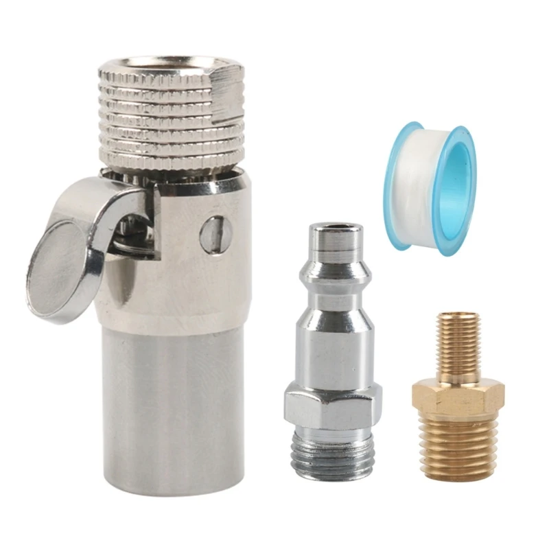 

547B Professional Tire Inflator Coupling Fitting With NPT Thread Adapter And Tape