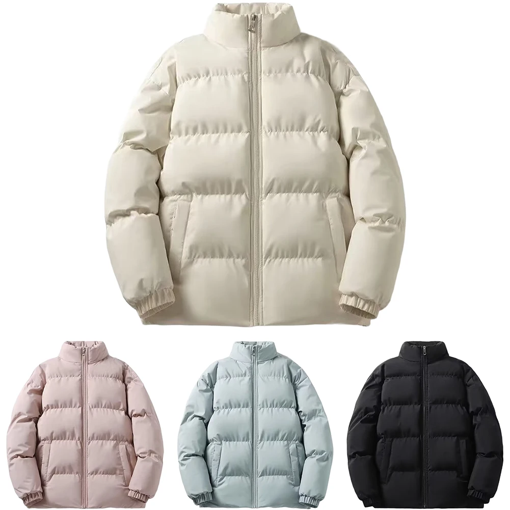 Heren donsjack van katoen, warm verdikt bovenkleding, korte jas met opstaande kraag en lange mouwen voor meerdere seizoenen