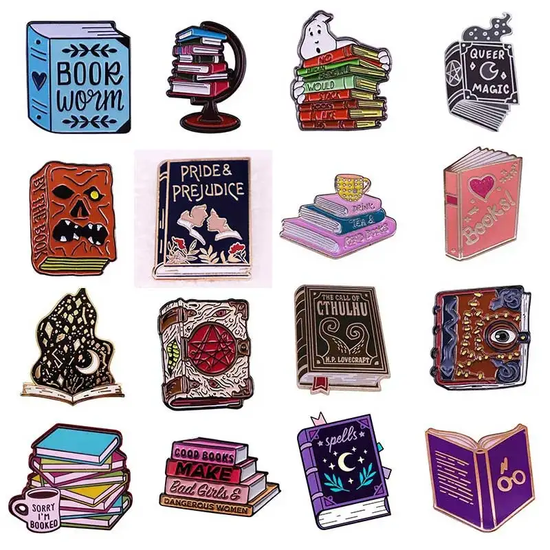 ความคิดสร้างสรรค์หนังสือเคลือบแข็ง Pins รวบรวมตลกโลหะเข็มกลัดตัวการ์ตูนกระเป๋าเป้สะพายหลัง Collar เข็มกลัดติดป้ายผู้ชายแฟชั่นสำหรับผู้หญิงของขวัญเครื่องประดับ