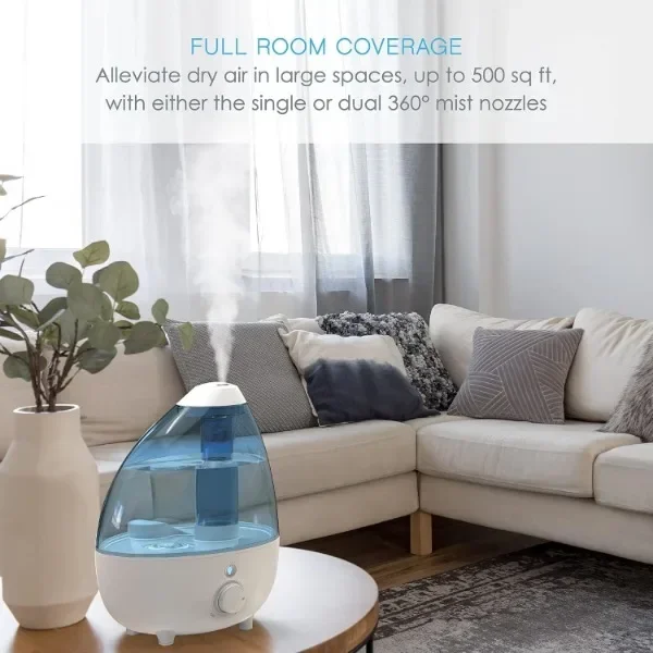 Pure Enrichment MistAire XL Ultrasonic Cool Mist Humidifier - All Day Operation for Large Rooms, 1 Gallon Tank