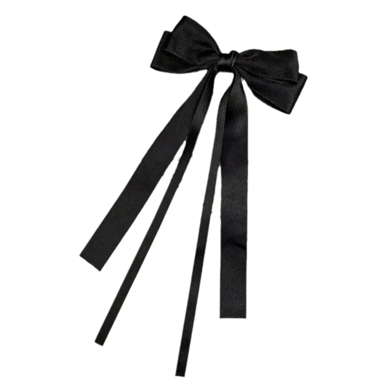 Fashion Fabric Ribbon Hair Bow Hairpin for Women Girls Hair clips Solid Color Double Bow Top Clip Female Hair Accessories