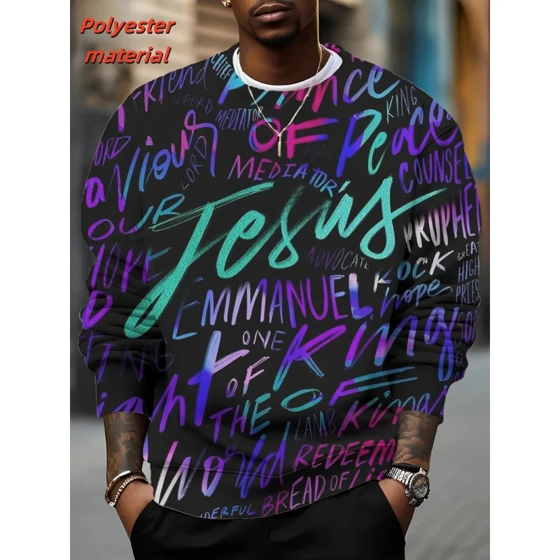 남성용 3D 인쇄 다채로운 고양이 운동복 레인보우 시골 패턴 후드 캐주얼 루즈 탑 라운드 넥 풀오버 streetwear