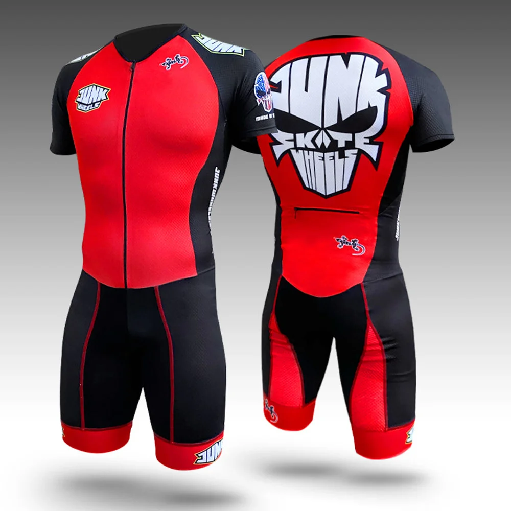 Junk Skating Triathlon Skinsuit Breathable Mens Speedsuit Inline Roller Skate Sports Tights Suit Long Sleeve Quick Dry Jumpsuit