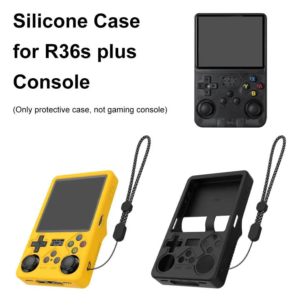 Black For R36S PLUS Open Source Handheld Game Console Silicone Protective Cover Dust-proof Drop-proof Storage Soft Shell