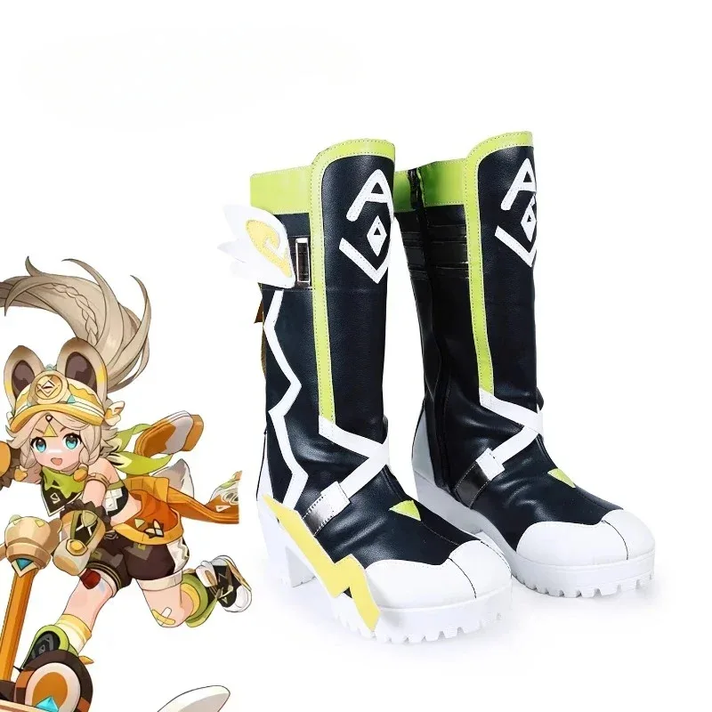 

2025 aaa Kachina Cosplay Game Genshin Impact Fashion Universal Medium Boots Halloween Accessories 36-39 Size Shoes Customi