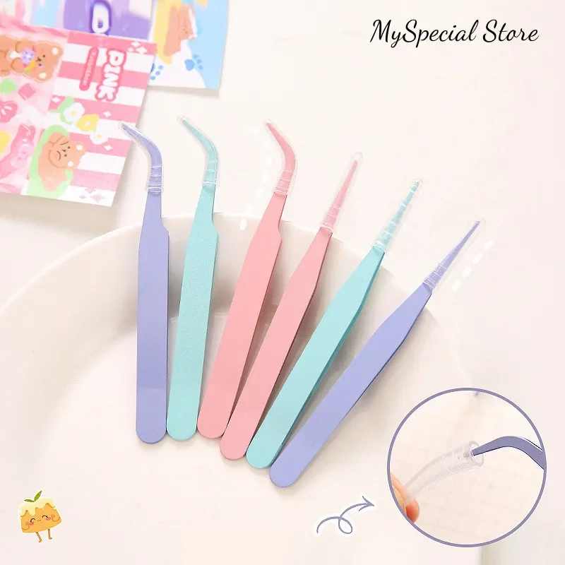 2pcs Tweezers Creative Macaroon Color Clip for DIY Decroative Journal Diary Scrapbook Sticker Tool Back To School Student Supply