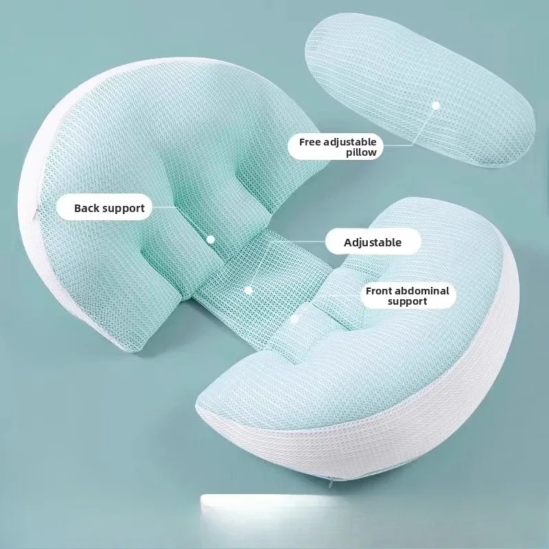 

U-образная подушка для беременных для боковой лежа и поддержки спины Регулируемая подушка для поддержки живота для комфорта сна