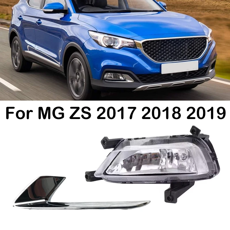 

Противотуманная фара для переднего бампера автомобиля MG ZS 2017 2018 2019, противотуманная фара, хромированная Декоративная полоса, противотуманная фара с галогенными лампами