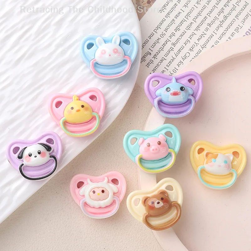 10Pcs/set Dollhouse Animal Mini Doll Pacifiers Play House Supplies Dummy Nipples For Doll Baby Kids Toy Pacifier Accessories