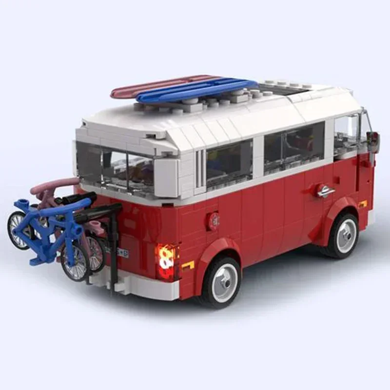 City Car Model Moc Building Bricks T2 Microbus Minivan Camper Technology Modular Blocks Gifts Christmas Toys DIY Sets Assembly