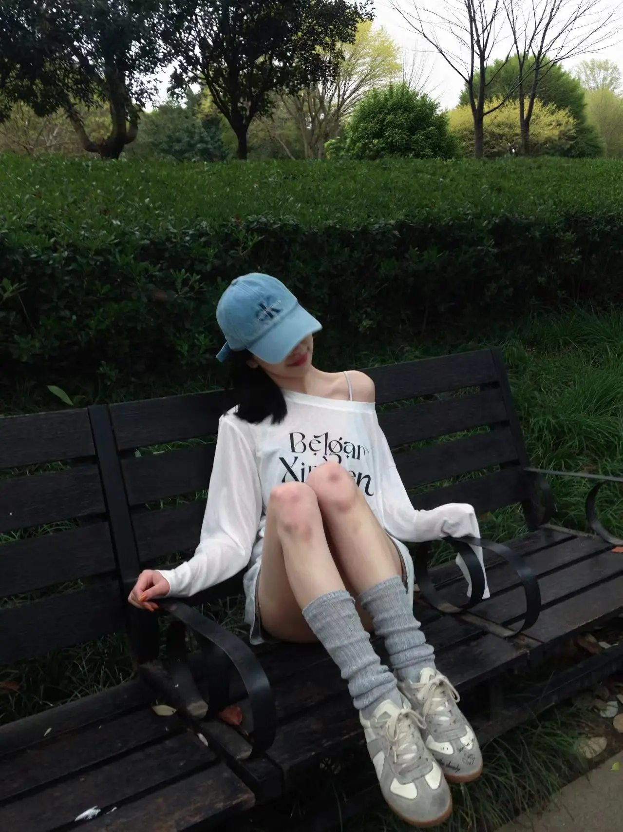 Loose Women's White Printed T-shirt Chic Early Spring Long Sleeve UV Protection Transparent Design Casual Style Fashionable Top