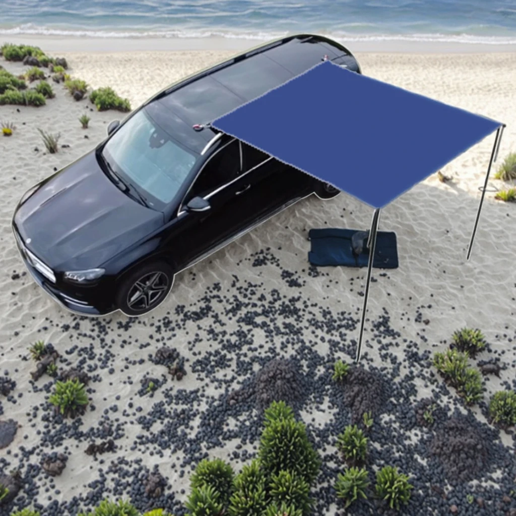 

Outdoor Blue Camping Car Top Frame Sunshade Tent Car Side Tent