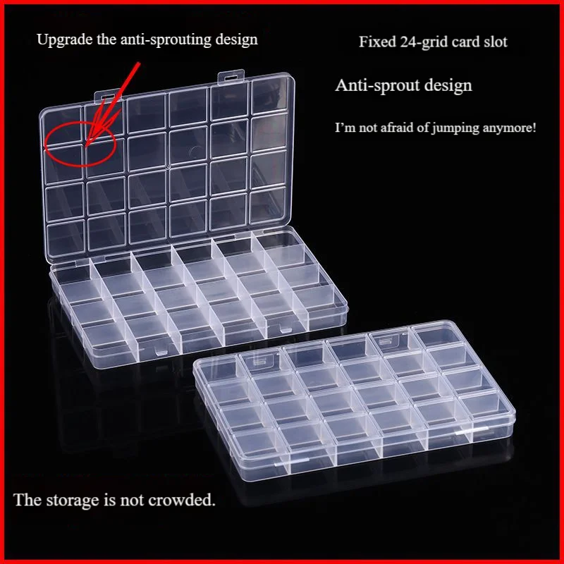 Plastic Compartmentalized Box 24-grid/28-grid for Bead Storage And Jewelry Organization - Clear Storage Box for Crafting