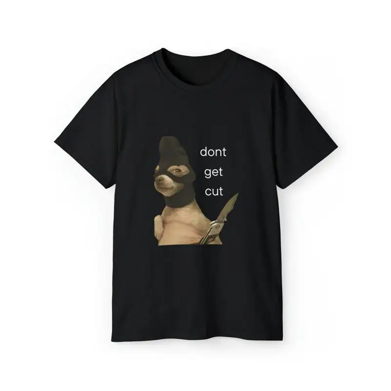 17 لا تحصل على تي شيرت مضحك على شكل كلب يحمل سكين كوميدي هدايا الكمامة #1