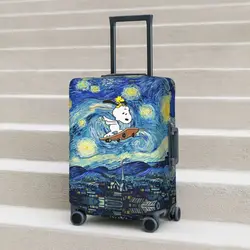 Snoopy Starry Night Suitcase Cover Painting Pop Art Vacation Business Fun Luggage Supplies Protection