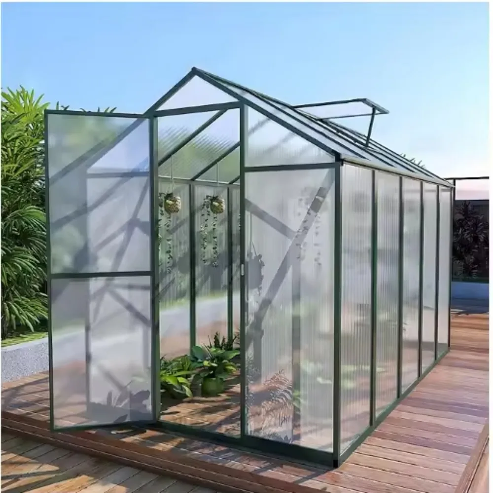

Aluminum Alloy Greenhouse - Transparent Sunroom for Home Vegetable Gardening, Succulents & Outdoor Garden Plant Shelter