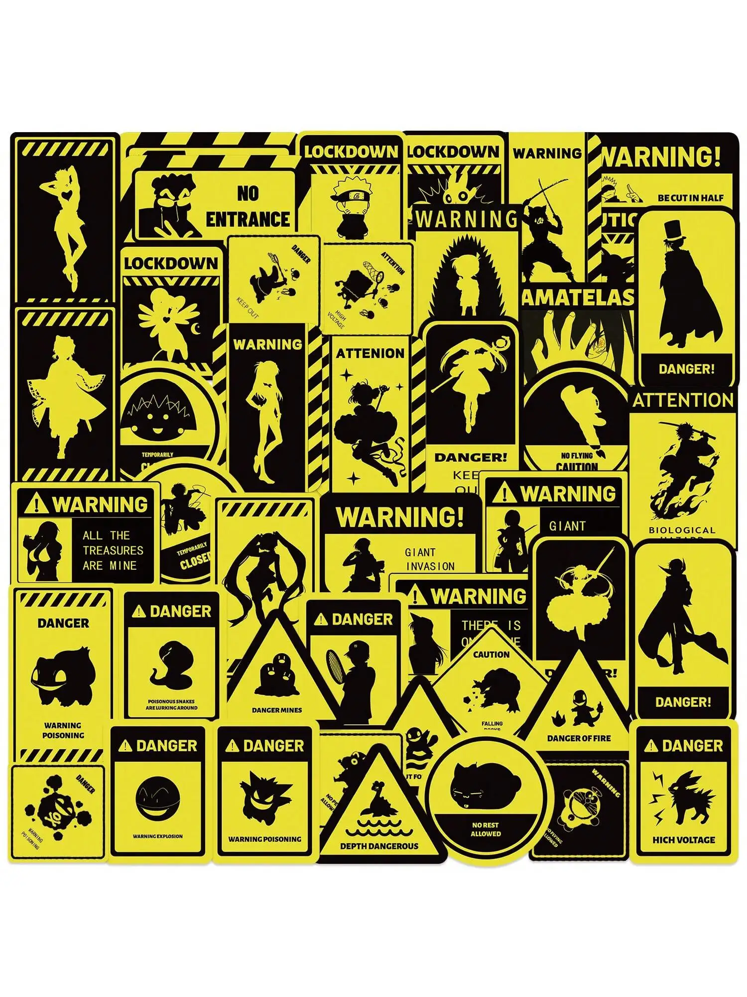 10/30/50PCS Lustige Warnung Aufkleber Gefahr Verbot Zeichen Graffiti Kreative Aufkleber DIY Laptop Kühlschrank Gepäck Telefon fall Geschenk