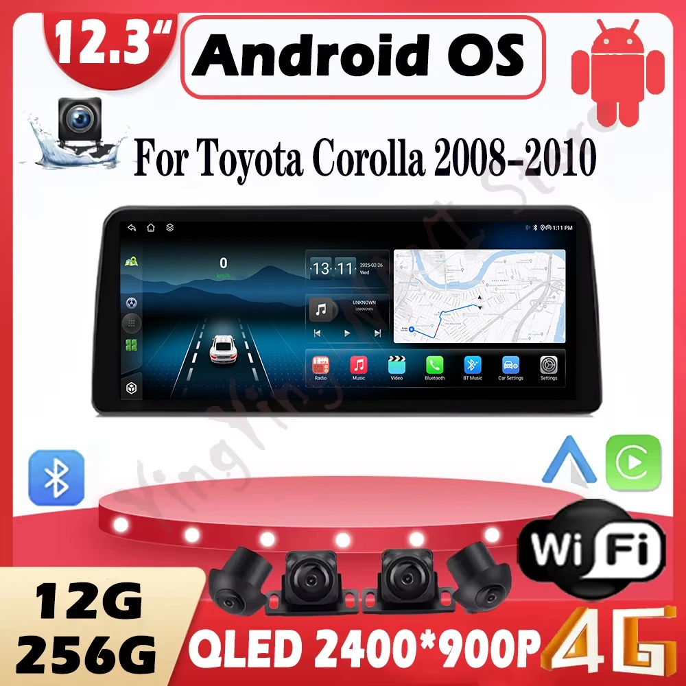 

Android 15 для Toyota Corolla 2008-2010, автомобильный радиоприемник, мультимедийный плеер, GPS-навигация, беспроводные стерео инструменты Carplay