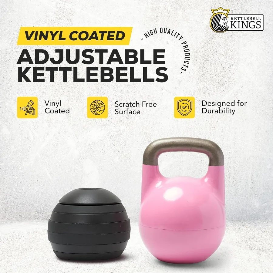 مجموعة Kettlebell القابلة للتعديل بوزن 2670 رطلًا لتدريب قوة الجسم بالكامل: تتضمن 7 أطباق نظام قفل آمن بتصميم فولاذي متين #2