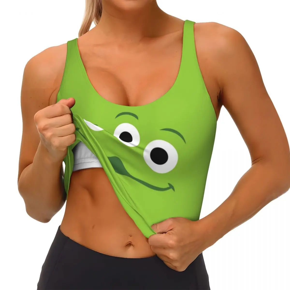 Custom Toy Story Aliens Cartoon Sports Bra women\'s High Impact Workout Yoga Crop Top