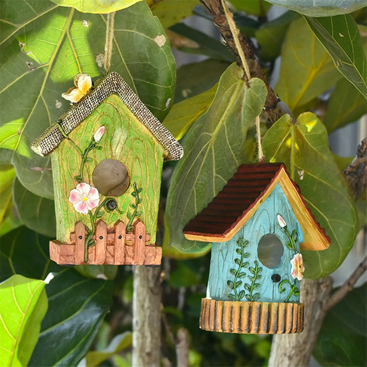 

AWEC Hanging Birdhouse Bird House Garden Decoration Hummingbird Nest Suitable for Tree Hanging Courtyard Layout Craft B