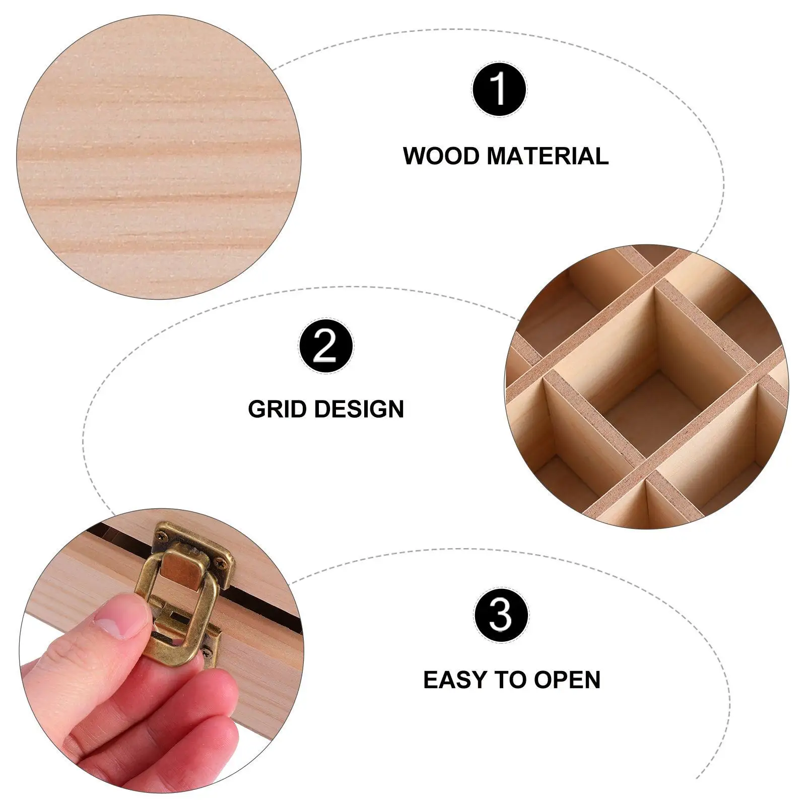 Essential Oil Box Wood Large Capacity Premium Essential Oil Organizer 12-Grid Storage Case Bottle Holder Safe Carrying Box