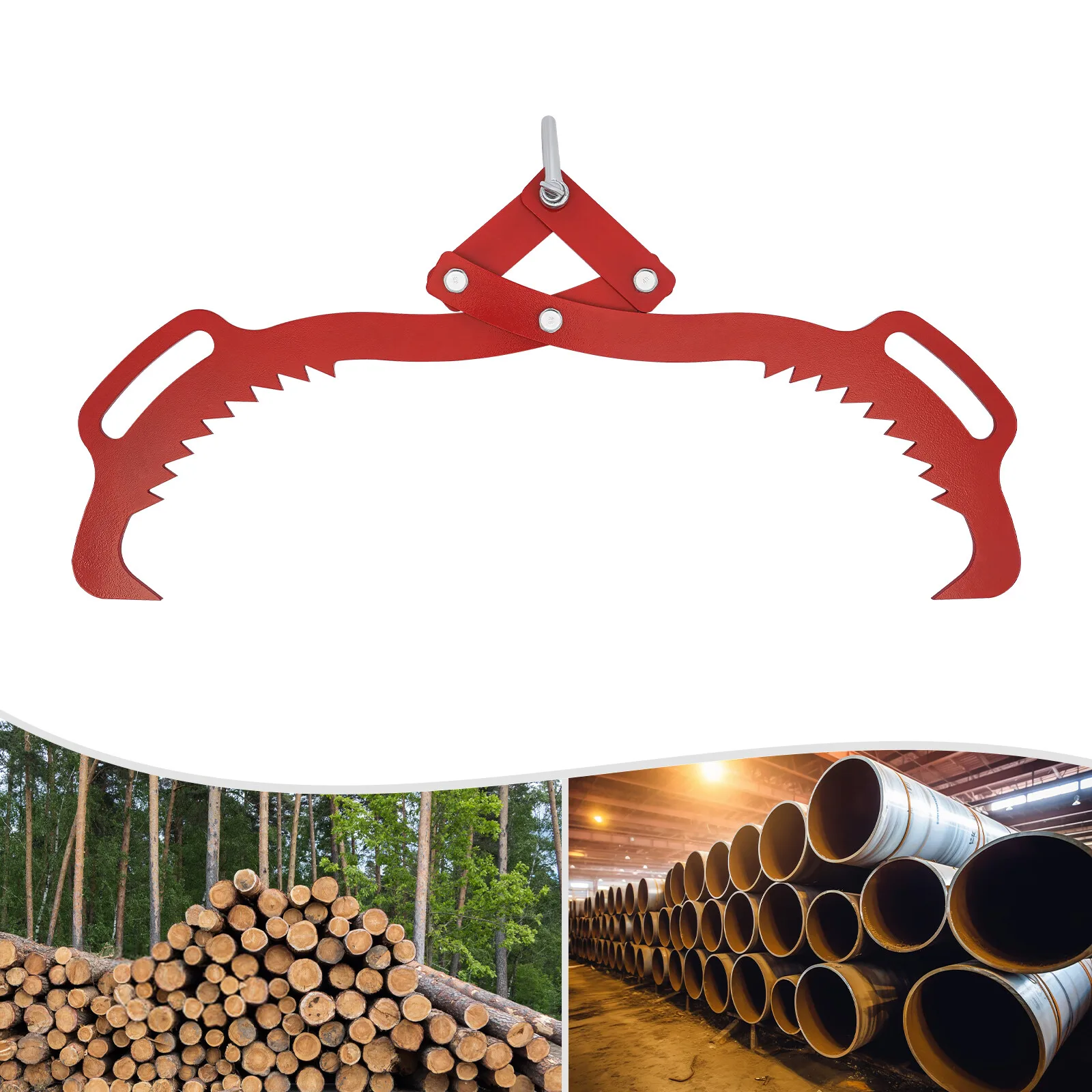 Pince de levage de coffre d'arbre à crochet à griffes, pince robuste en bois, levage de bois pour la forêt, la rançage, la construction et l'utilisation quotidienne
