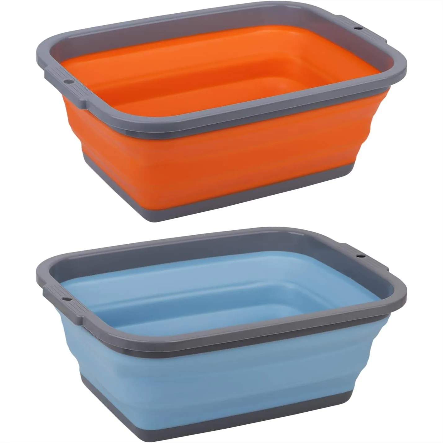 

2 Pack Collapsible Sink, Foldable Dish Tub for Washing Dishes Camping Hiking Home, Portable Basin