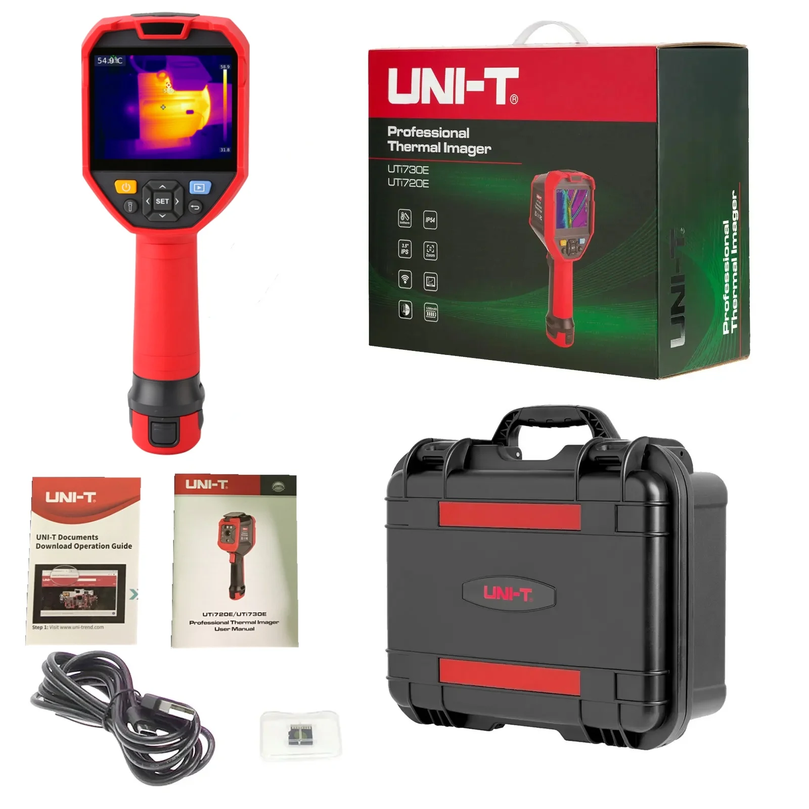 

Тепловая камера UNI-T UTi720E: 3,5-дюймовый IPS, Wi-Fi, 256×192 IR, 2 МП, -20 ℃ ~550 ℃ , аккумулятор емкостью 5200 мАч для PCBA, HVAC, электроинспекции