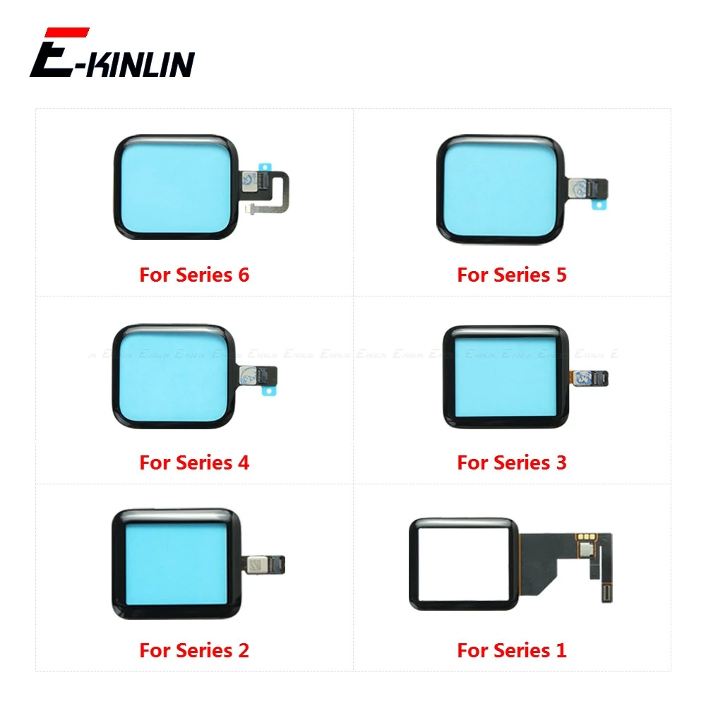 For Apple Watch Series 1 2 3 4 5 SE 6 38mm 42mm 40mm 44mm Front Touch Screen Digitizer Panel Glass Lens Flex Cable