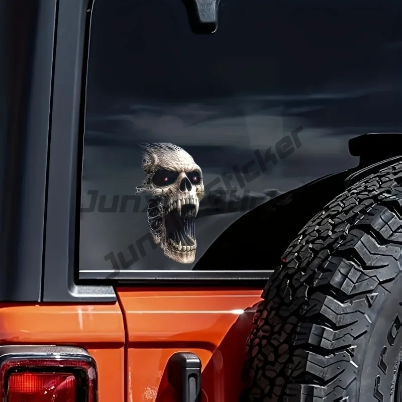 

Horror Skull Car Stickers for Window Moto Fuel Tank Halloween Decoration Creative Waterproof Skeleton Vinyl Decals