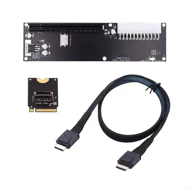 

R58F Secure PCIE3.0 Mkey M.2 to Oculink SFF8612 Adapters for GPD Max2 Laptops X4X8/X16 Slot Port Quickly Install