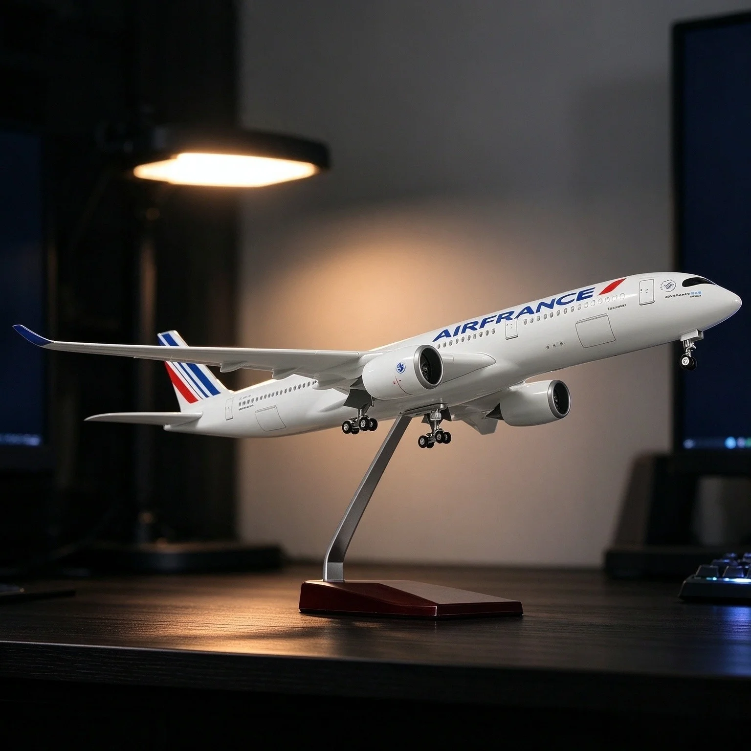 1:142 Scale Resin Aircraft 47CM Air-bus A350 Air France Plane Model Miniature Airplane Model Kit Wheels Die-cast For Collection