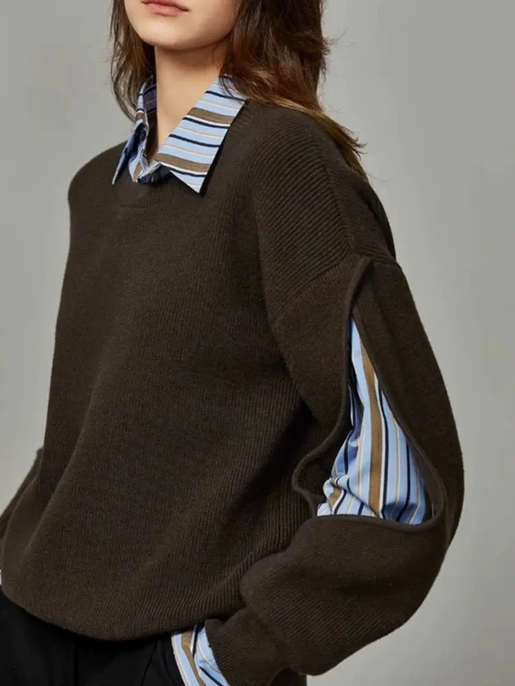 

2025 New Design Sense Knitted Fashionable and Western Style Lazy Thick Knitted Autumn and Winter