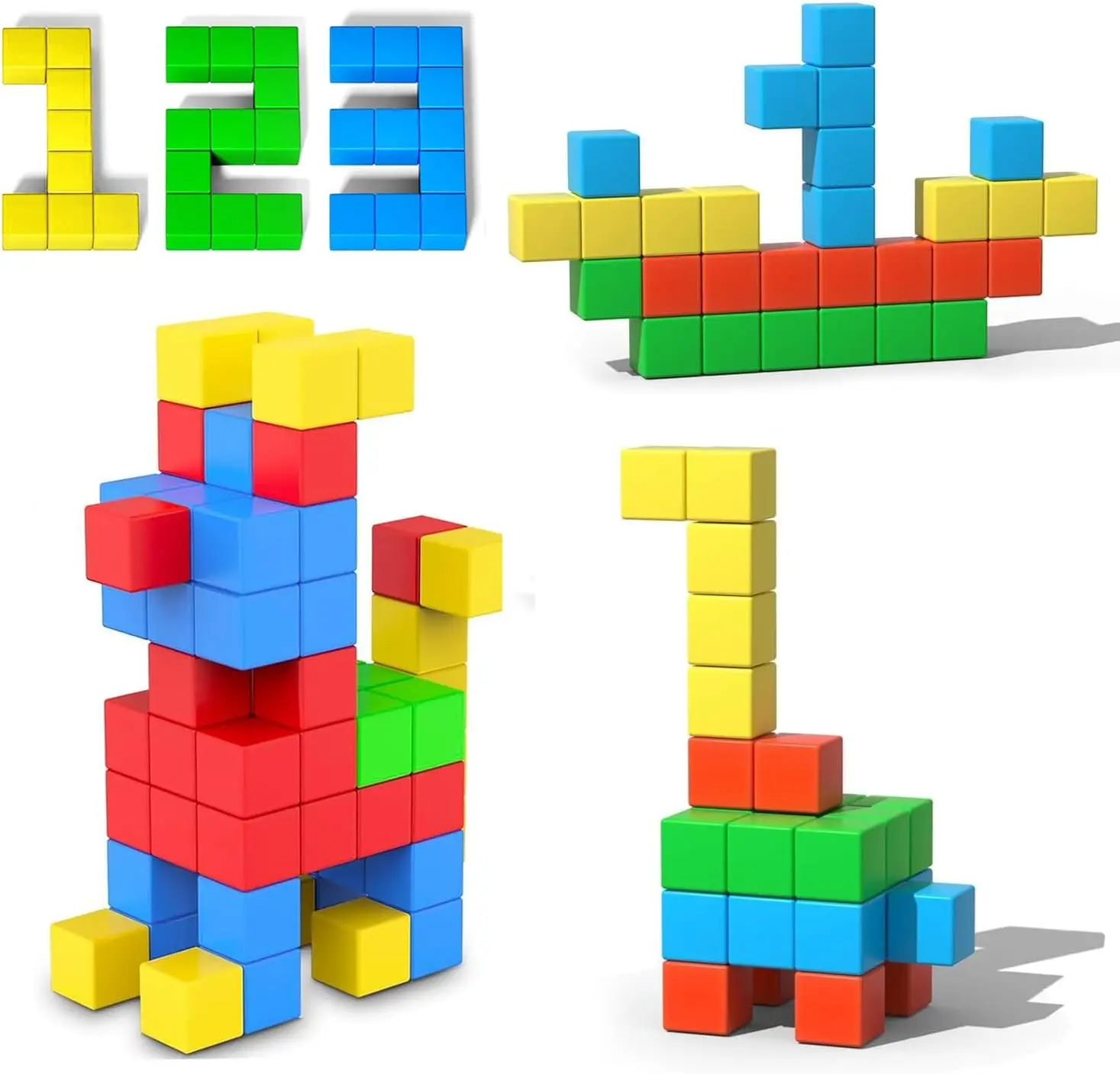 

Magnetic Blocks 30 Pcs, 5 Colors 1.3 Inch Large Magnetic Building Blocks for Kids Ages 3 4 5 6 7 8 Year Old Boys and Girls