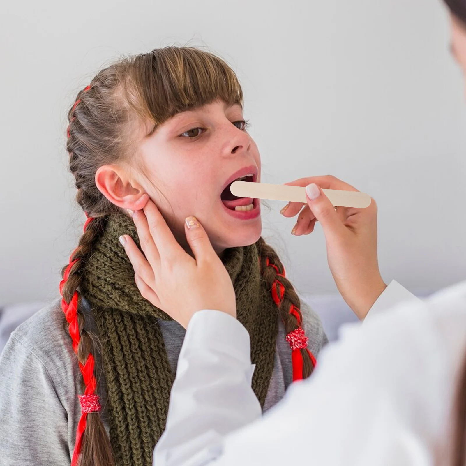 

100 Pcs Device Stick Tongue Pressing Board 's Cream Wooden Craft Popsicle Sticks