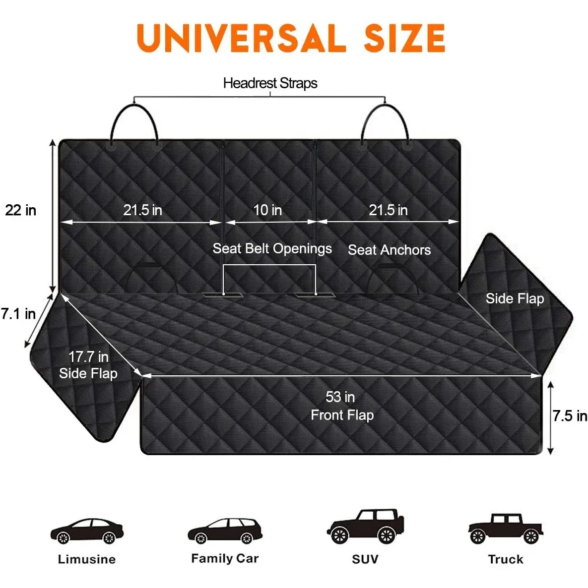 Pet Dog Car Seat Cover Travel Carrier Mattress Foldable Waterproof Non-Slip Seat Protector Mat for Medium Large Safety Carrier