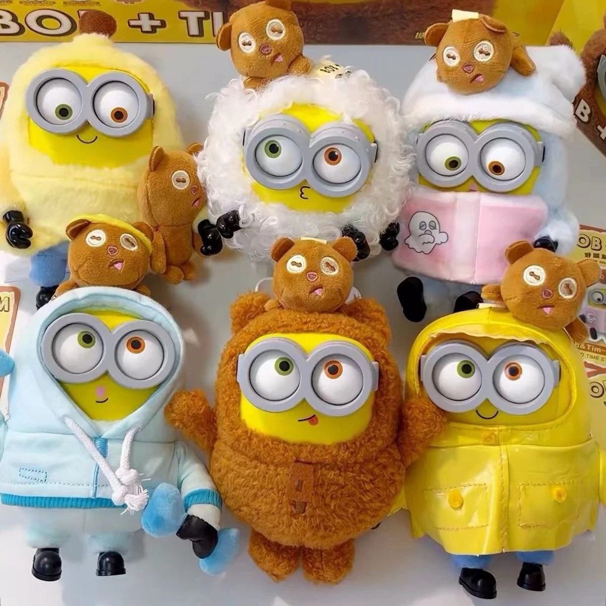 2026 Hot New BOB&TIM Minions Better Together Series Anime Cute Cartoon Gifts Box Keychains Figure Model Trendy Toys Gifts@