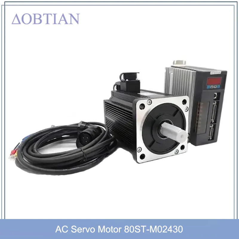 

80ST-M02430 220V 750W AC Servo motor 2.39N.M. 3000RPM 0.75KW servomotor Single-Phase ac drive permanent magnet Matched Driver