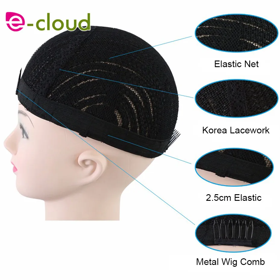 Braided Cornrow Wig Caps for Crochet Hair Braids Wigs Making Breathable and Easier Sew in Weave Glueless Wig M Size Color Black