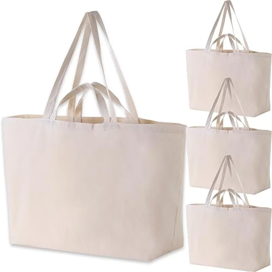

Large Sturdy Canvas Tote Bag -27" X 16" X 8" Extra Big Largest Grocery Shopping Beach Reusable Totes Bags