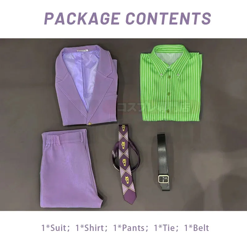 DY2025HOLOUN โจโจ้ อนิเมะ คิระ โยชิคาเกะคอสเพลย์เครื่องแต่งกายชุดเสื้อกางเกงผูกแอนิเมชั่นการประชุมฮาโลวีนคริสต์มาสสวมใส่ทุกวัน