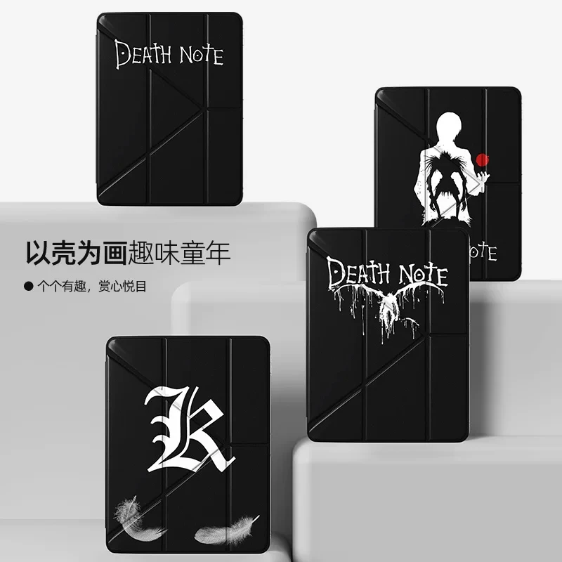 Minimalist Gothic English Notes Tablet  Cover For iPad Pro 13 11th M5 M4 12.9 A16 8 7 9th 10th Air 11 M2 M3 Mini 3Y-Fold Case