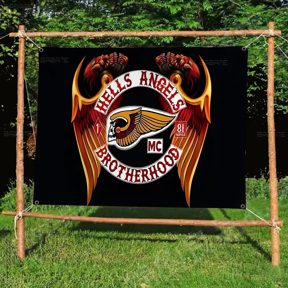 Hell Angels Banner INS Style Outdoor Party Decoration Atmosphere Flag