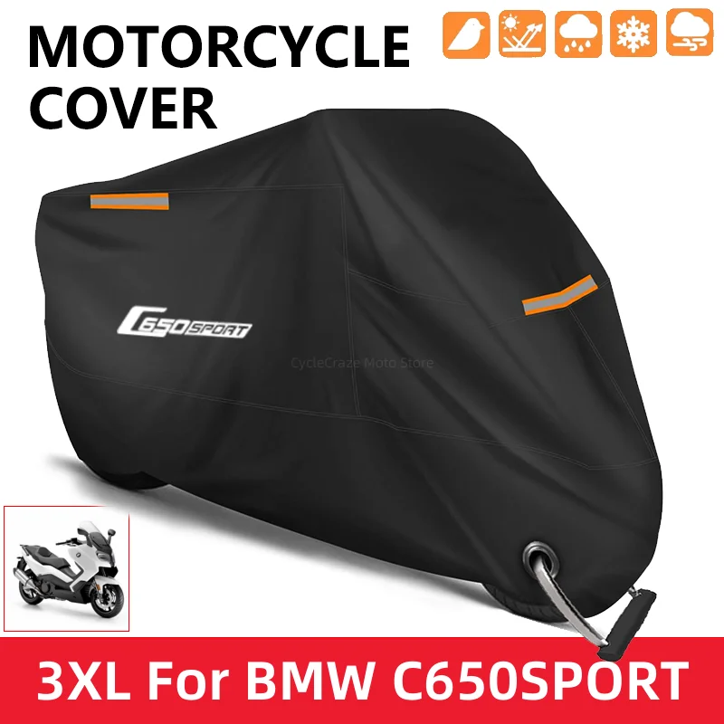 Motorcycle Cover Waterproof Outdoor Scooter UV Protector Dust Rain Cover For BMW C650 SPORT C650GT C 650 GT 2012-2020