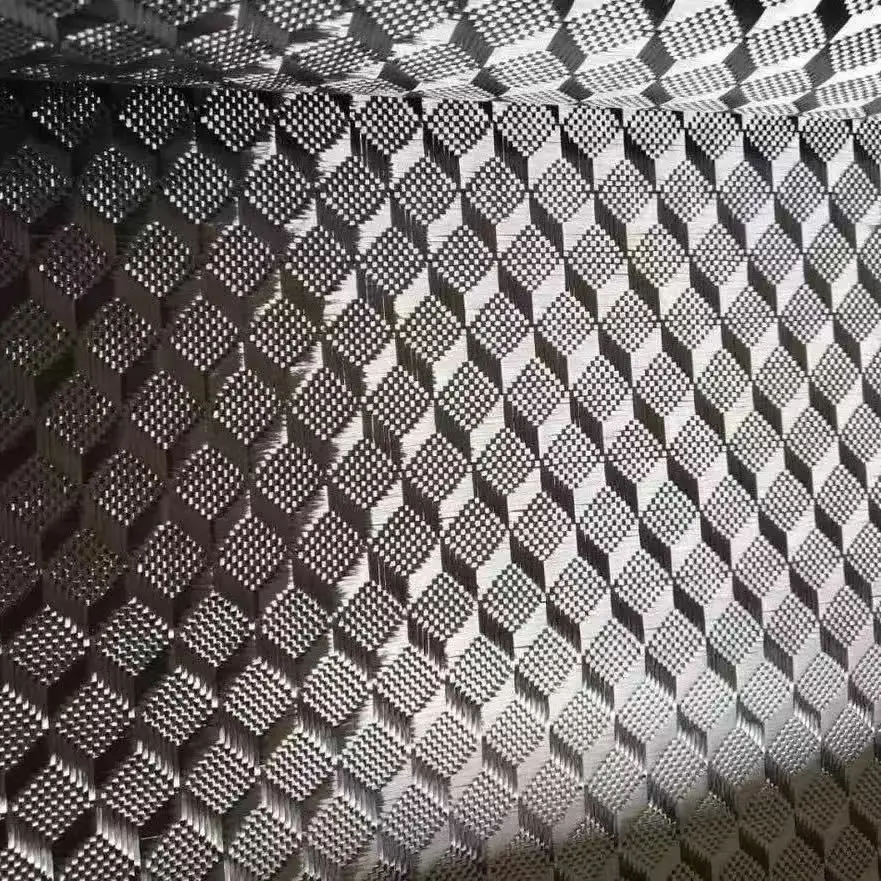 

Real Carbon Fiber Jacquard Cloth Fabric 3K 240gsm 2x2 3D three-dimensional space pattern Effect 40" / 100cm width