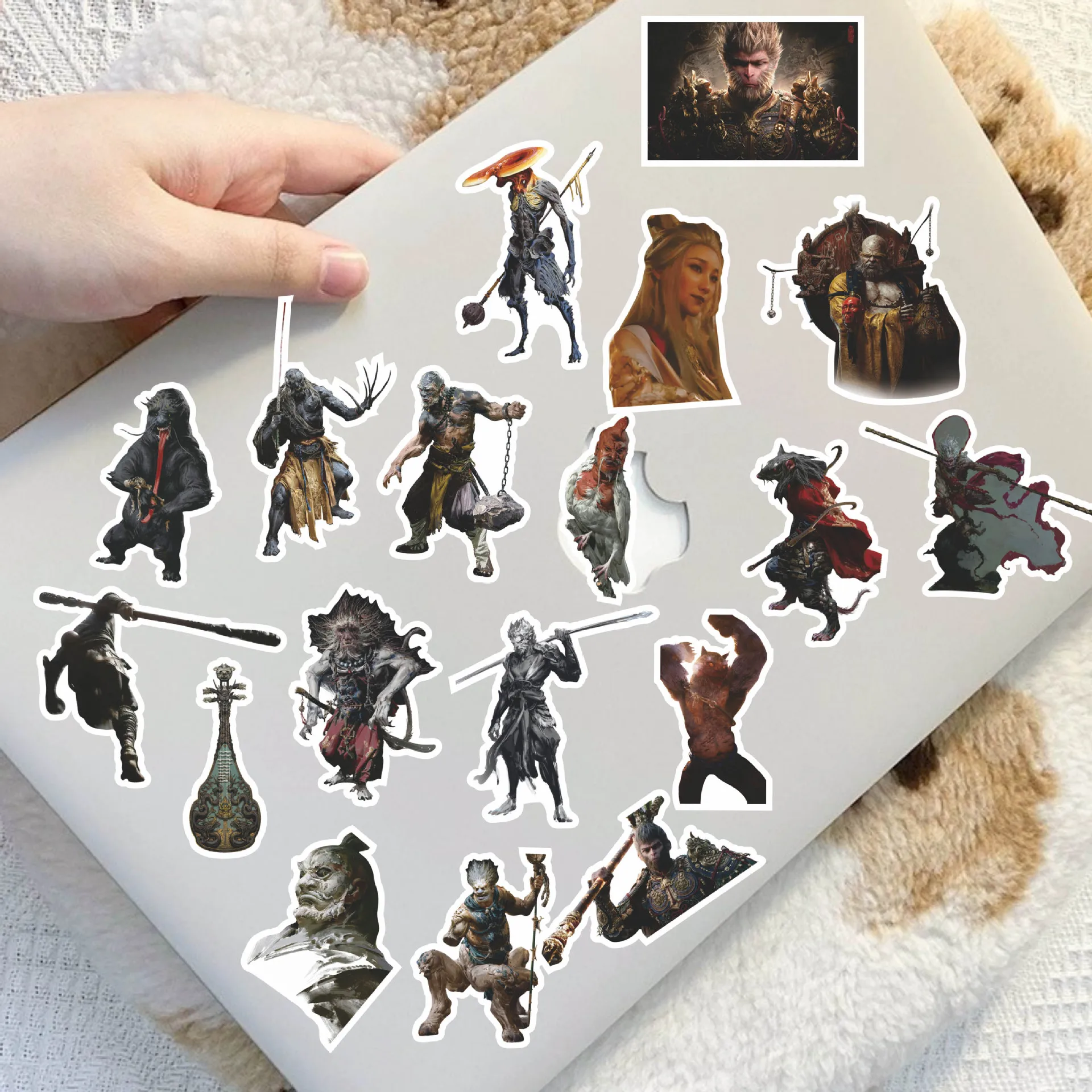 Autocollants 3D waterproof du jeu Black Myth: Wukong, 80/100 pièces, stickers graffitis amusants, DIY, pour téléphone, ordinateur portable, bagage, skateboard, cadeau